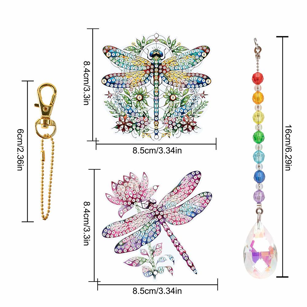 2Pcs 5D DIY Diamond Painting Sun Catcher Crystal Painting Ornaments for Adults DIY Summer Home Garden Hanging Ornament