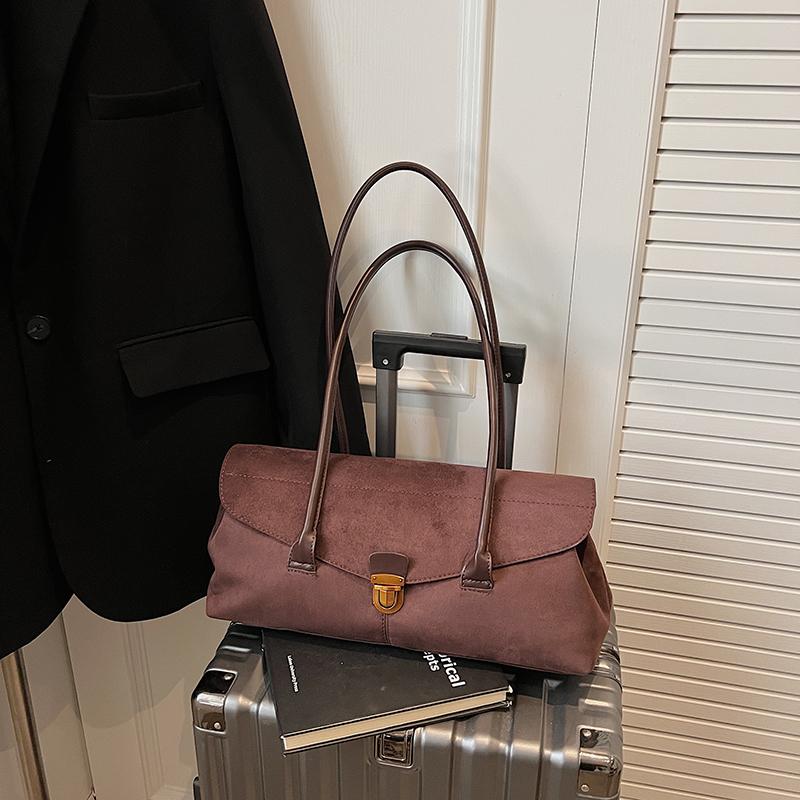 Vintage college style tote bag simple shoulder armpit bag ins premium sense niche locomotive bag