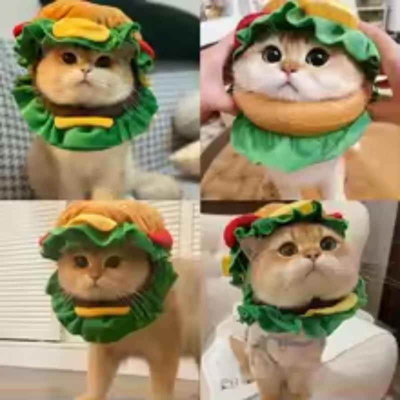 Cat Headgear Dog Pet Burger Hat Cute Cross Dressing Hat Po Prop Dogs Accessoires Puppy Accessories