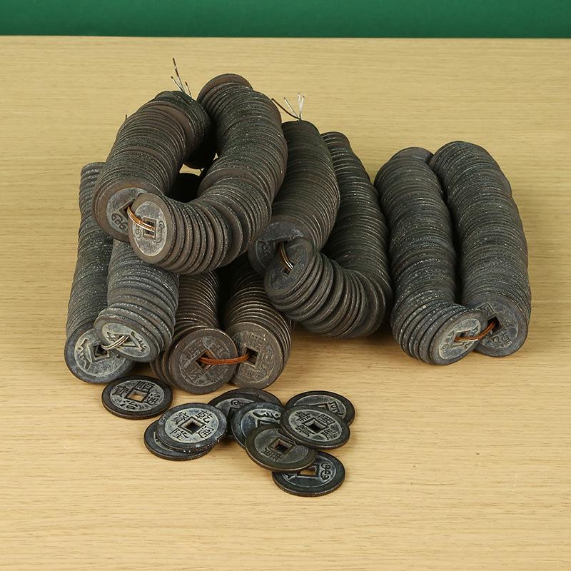 Messing Antike Fünf Kaiser Münzen Set: Shunzhi, Kangxi, Yongzheng, Qianlong, Jiaqing, 2,4 cm Zierprägungen