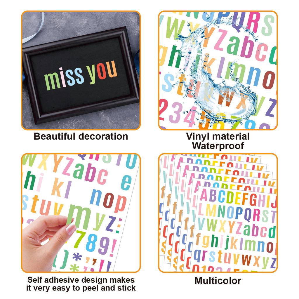 Colorful Letter Stickers 1 Inch Korean Ins Style Festival Party Decoration Mobile Phone Case DIY Handbook Material Stickers