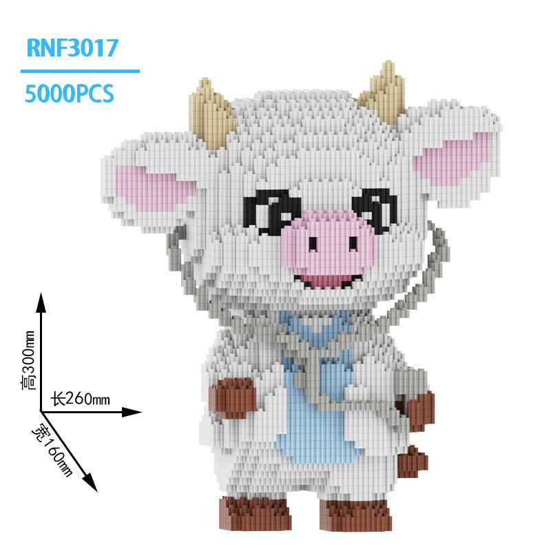 30cm New Creative Cute Animal Rabbit Panda Professional Small Particle Building Blocks DIY Creative 3D Model Children's Toy Gift