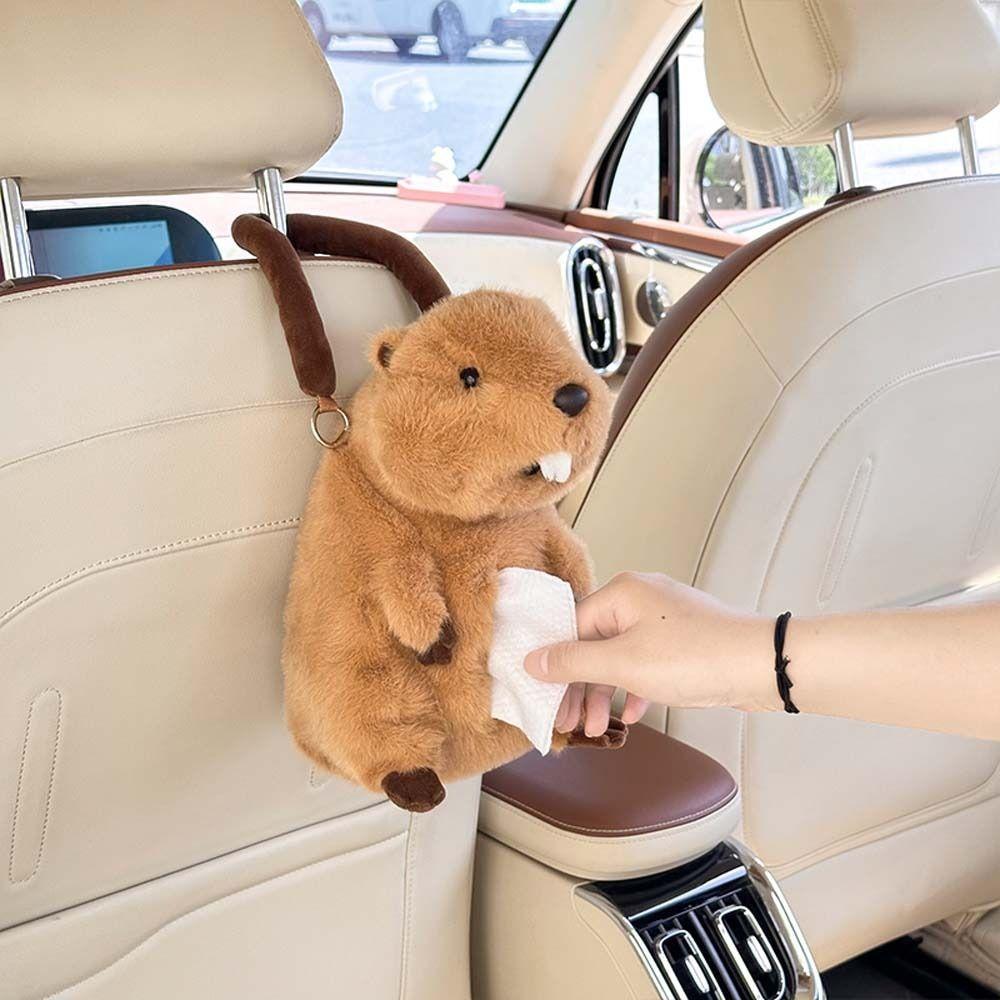 Animal Shape Elephant Car Seat Tissue Box Soft Wall Hanging Napkin Dispenser  Auto Accessories