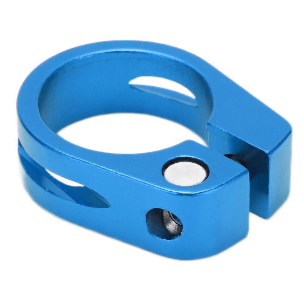 28.6mm Bike Seat Post Clamp Aluminum Alloy Locking Seat Tube Holder Clip for Mountain BicycleBlue