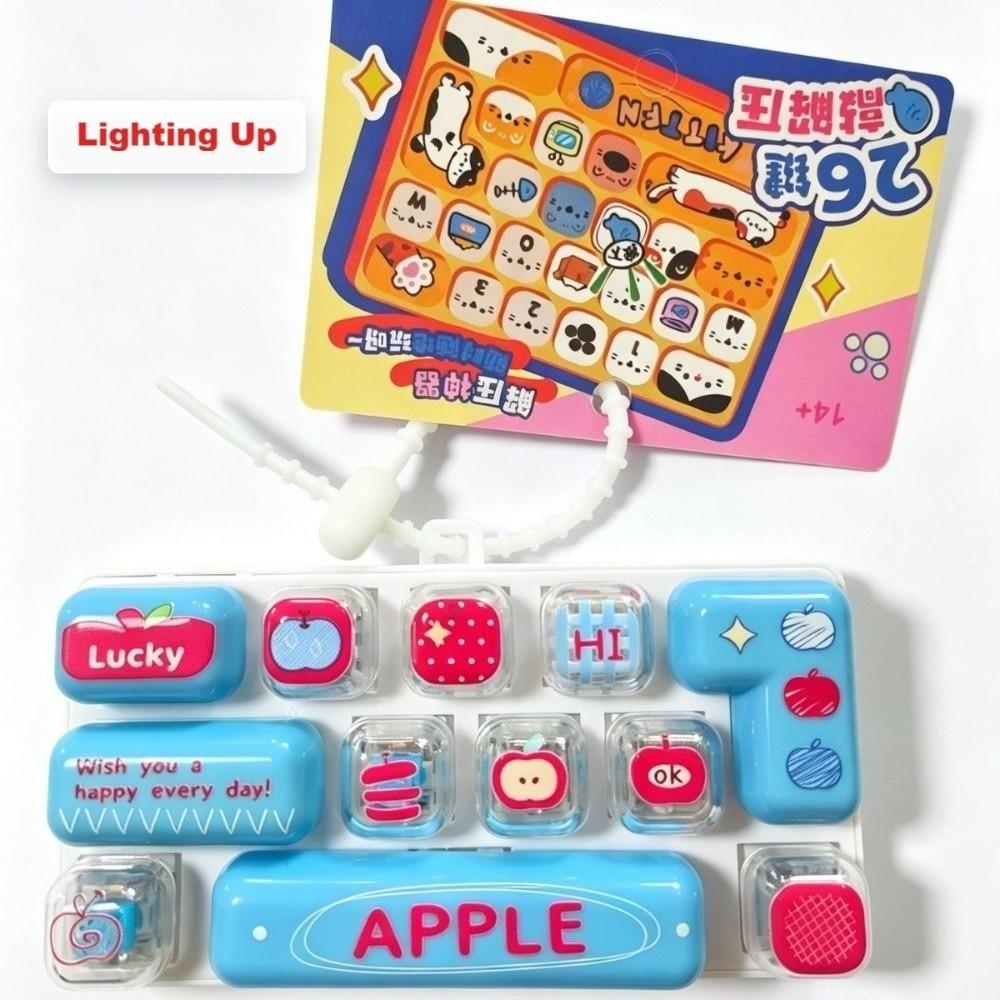 Clicker Sound 12 Keys Keyboard Keychain Pressable Keys Stress Relief Fidget Toy  Bag Ornaments
