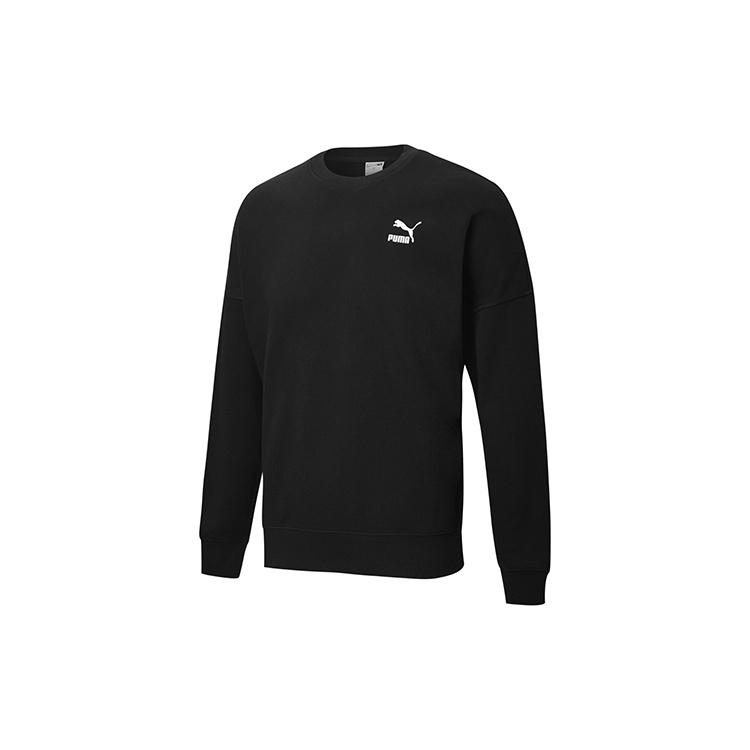PUMA Unisex Printing Round-Neck Sweatshirt Black Men s 530692-01 S