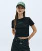 Malittepeulangsowajeobeo W Lettering Crop Tee Black