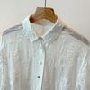DIMANAF 2025 New Women Summer Shirt Lace Blouse Loose Buttons Fashion Tops Tees White Tees New Blouse