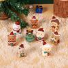 Christmas Miniature Figurines Mini Resin Santa Claus/Snowman/Tree/Bear/Rabbit Figurine 3D Cute Christmas Statue for Home Decor Dollhouse Accessory