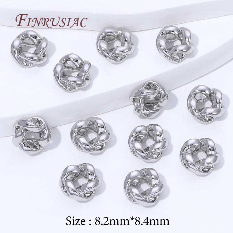 4/8Pcs 18K Gold Plated Decorative Beads,Spacer Beads For Jewelry Making,Metal Separator Bead For Bracelets DIY Accessories