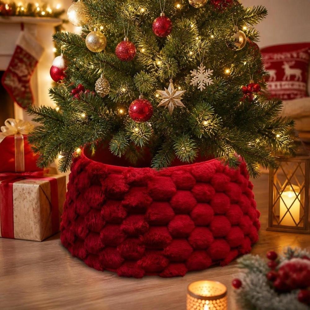 Foldable Christmas Tree Skirt Round Xmas Tree Base Decor Fashion Tree Bottom Decoration Office