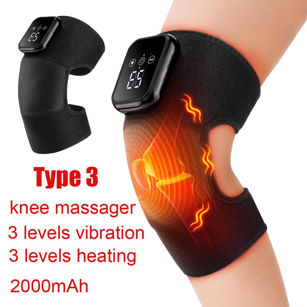 3-in-1 Heated Vibration Massager for Knee Shoulder Elbow - 3 Heat Levels 3 Vibration Modes Non-Slip Wrap Design