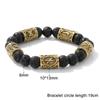 Viking Rune 8mm Lava Stone Bracelet: Retro European and American Style Jewelry