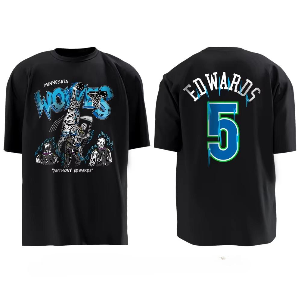 

Баскетбольная форма Minnesota Timberwolves Кастомная Таунс Нет. 32 Эдвардс Нет. 5 футболок с коротким рукавом для мужчин и женщин S