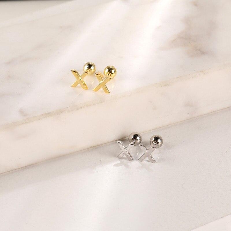  Sterling Gathering Jewelry Color Neo Gothic Classic Cross Stud Earrings Women Trendy Style Stylish Graceful Beach CelebrationClassic Stud