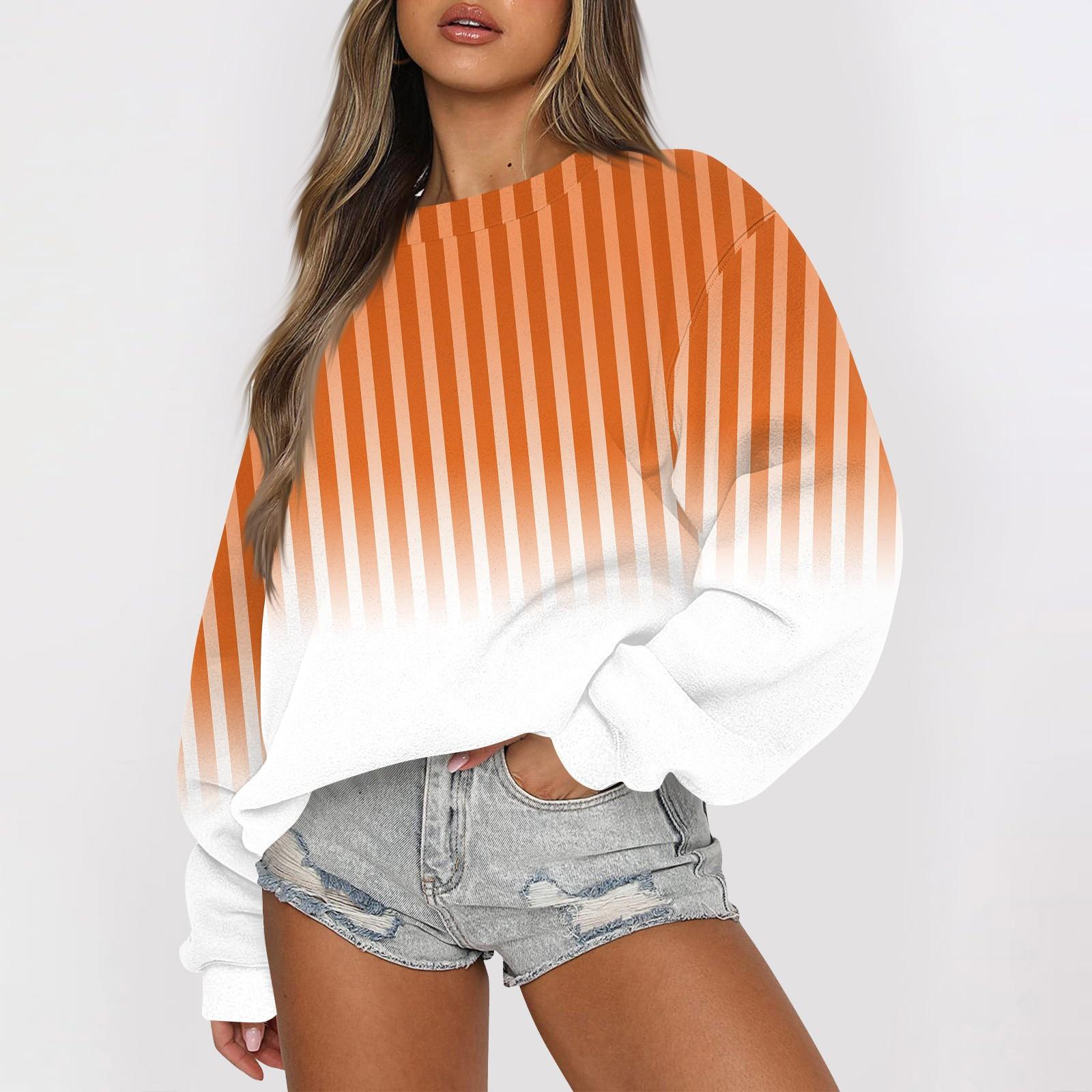 

Женские осенне-зимние топы, женская толстовка с длинными рукавами, повседневные флисовые топы с круглым вырезом, свободный крой, половер S оранжевый