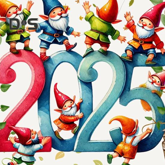 Настенный календарь 2025 Gnome, красочный ежемесячный планировщик с гномами, настенный календарь со спиральным переплетом для домашнего офиса, декор