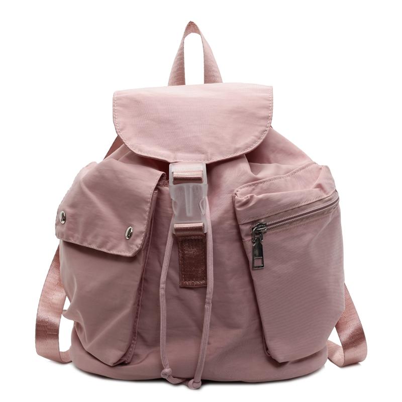 Einfarbiger Reiserucksack aus Nylon für Damen