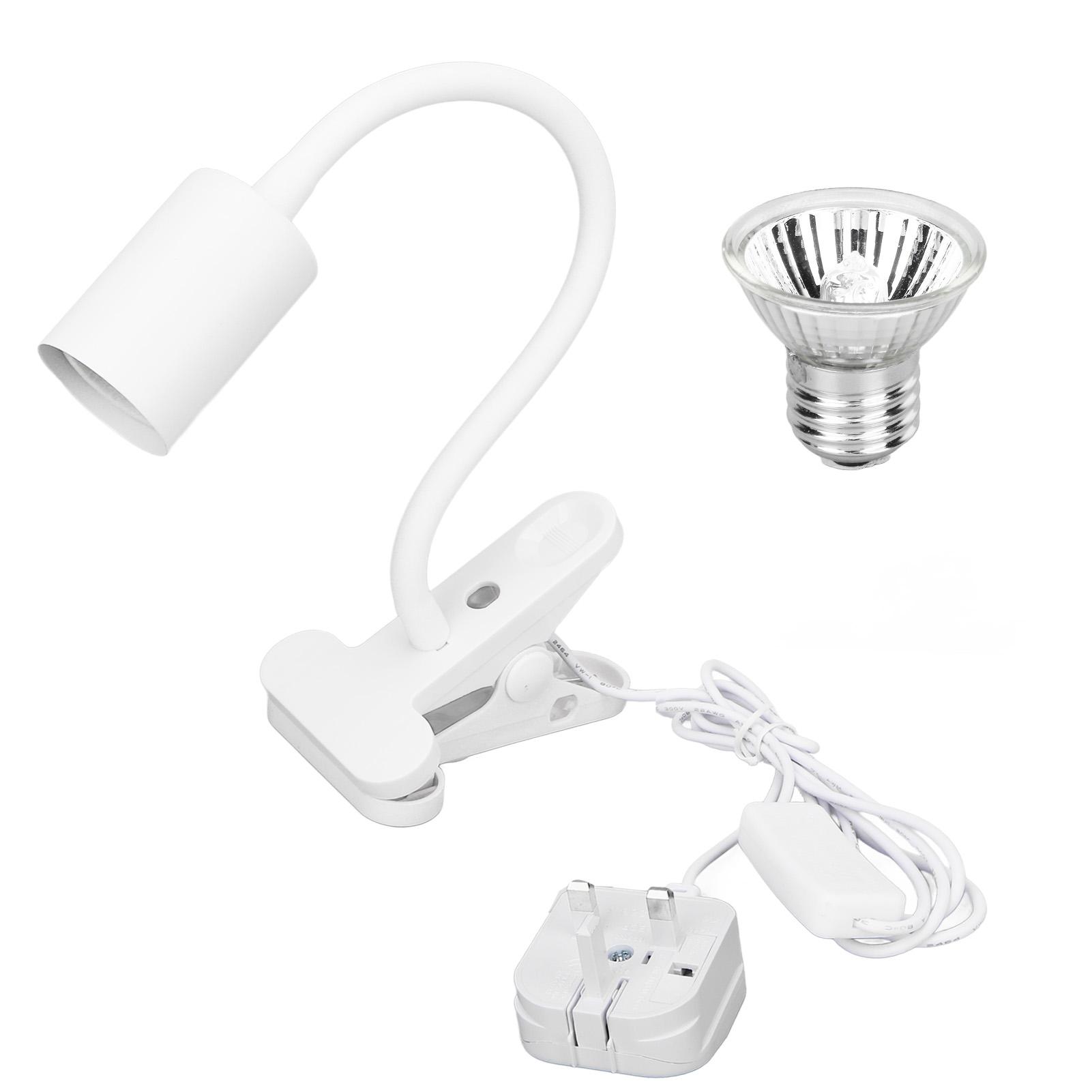 

Лампа для обогрева рептилий с зажимом, профессиональная, регулируемая, UVA UVB, с длинным держателем для рептилий белый