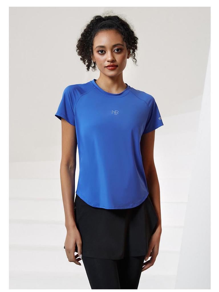 Damen Schnelltrocknendes Reflektierendes Mesh-Top - Atmungsaktives Rundhals Kurzarm für Laufen & Aerobic