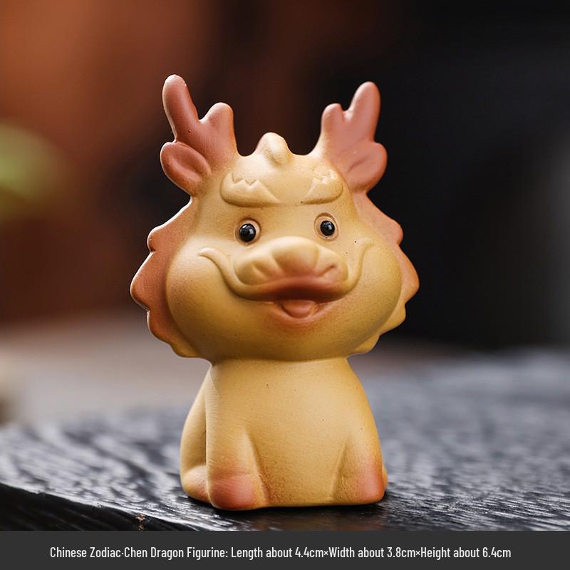 Zisha Zodiac Animal Tea Pet Ceramic Set - Mini Tea Table Ornament for Home or Office