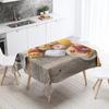 Breakfast Gourmet Printed Tablecloth Stain Resistant Waterproof Rectangular  Kitchen Table Decoration Home Decor