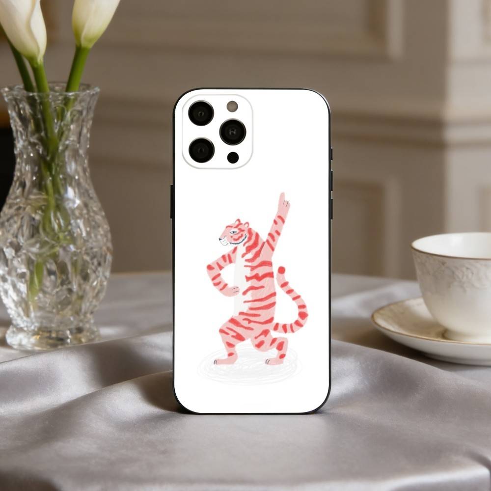 cute tiger art Phone Case Silicone Soft For IPhone 17pro 16 15 14 13 12 11 X XR Plus Pro Max Plus