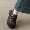 Platform British style small leather shoes women's 2025 spring and autumn new one-pedal black jk single shoes lazy Doudou loafers