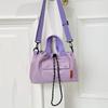 Cloth Nylon Crossbody Bag Contrast Color Drawstring Bucket Bag Fashion Shoulder Pouch  Students