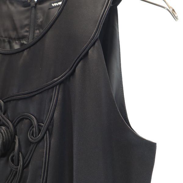 VIVIENNE TAM silk No sleeve one piece 1 Black series Back zip Women Used