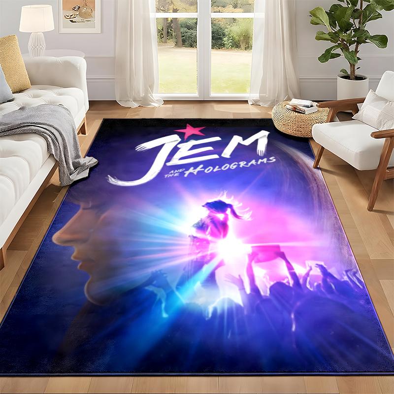 Jem and the Holograms Carpet Door Mat for Living Room or Bedroom Protective Mat Under Chair Office Decoration Christmas Gift Birthday Present