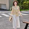 Elegant 2026 Two-Piece Summer Set: Short-Sleeved Top & Blouse for Middle-Aged & Seniors