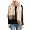 Unisex Fashion Faux Cashmere Shawl Color Matching Scarf Cape with Tassels Warm Pashmina Gift