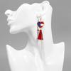 Kolip July 4th Earrings For Women Girls Zinc Alloy Imitation Pearl Drop Dangle Earrings PatrioticFringe Drop Earrings