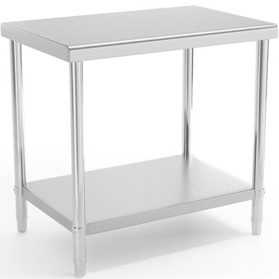Stainless Steel Worktop Table with Shelf 90x60cm