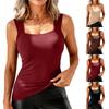 Damen Square Neck Ärmelloses Tanktop Figurbetont Basic Einfarbiges Camisole Dehnbar Weich Freizeitkleidung für den täglichen Gebrauch Büro Schule