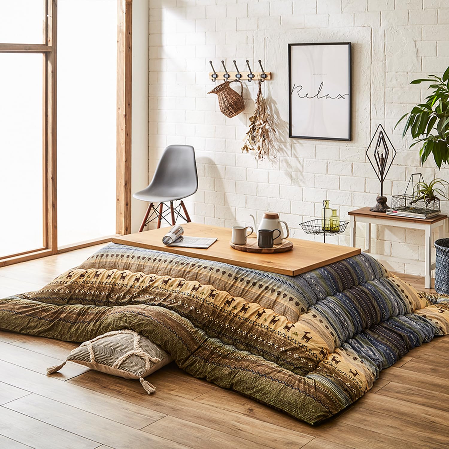 

IKEHIKO Kotatsu Comforter, Rectangular, Radi, Approx. 205 x 285cm, Green, Washable, Made in Japan #5185159