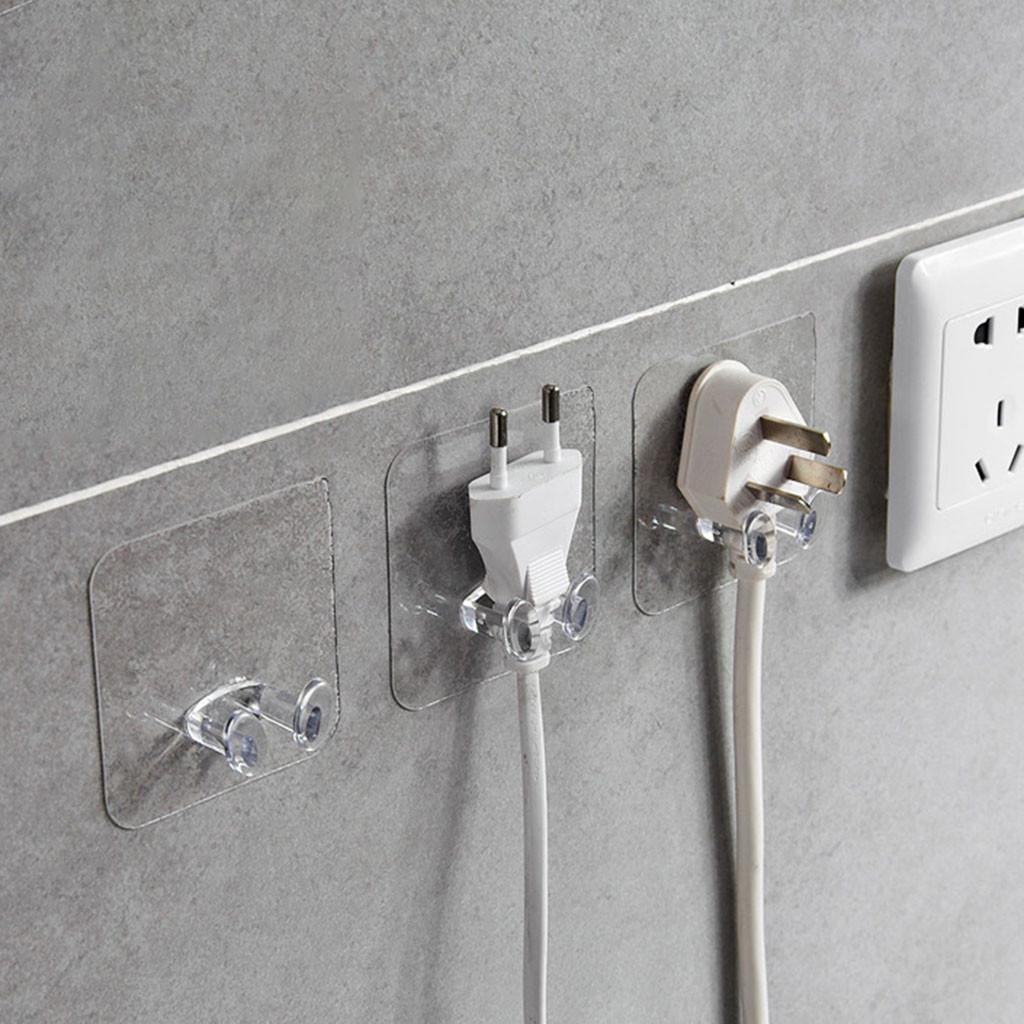 6pc Wall Storage Hook Power Plug Socket Holder Wall Adhesive Hanger Home 