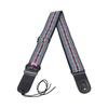 Ethnic Guitar Strap 2 Inch Widened Adjustable Length Leather Cotton Guitar Strap with Pick Holder