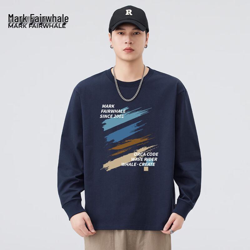 Mark Fairwhale 100% Cotton Men's Long Sleeve Crew Neck T-Shirt