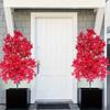1pcs Large Artificial Cherry Blossom Trees with Vibrant Red & Pink Blooms - Realistic Plastic Indoor/Outdoor Decor, Self-Support
