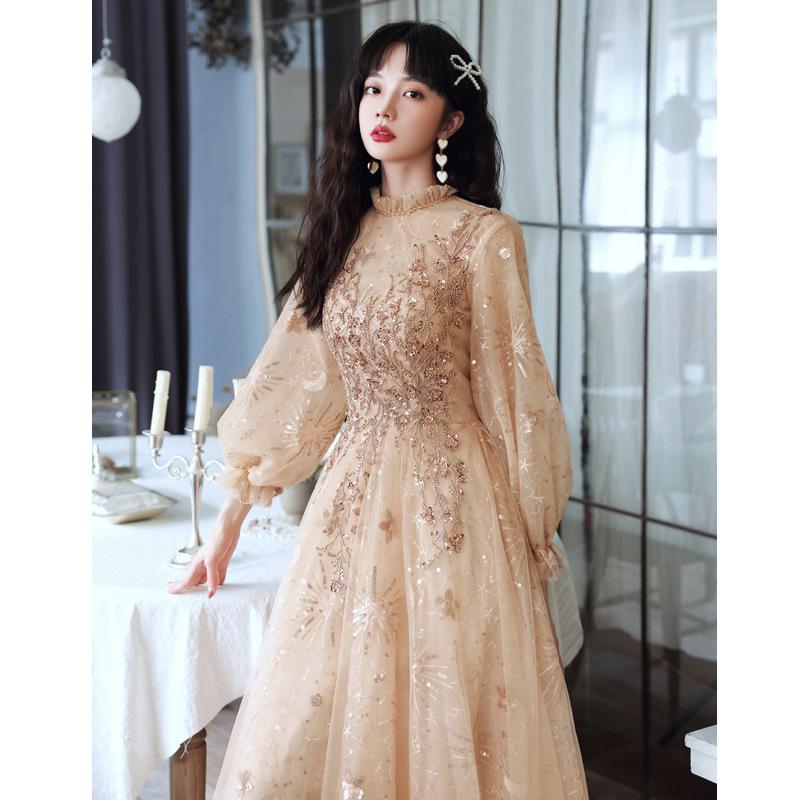 Host evening dress femininity banquet new
