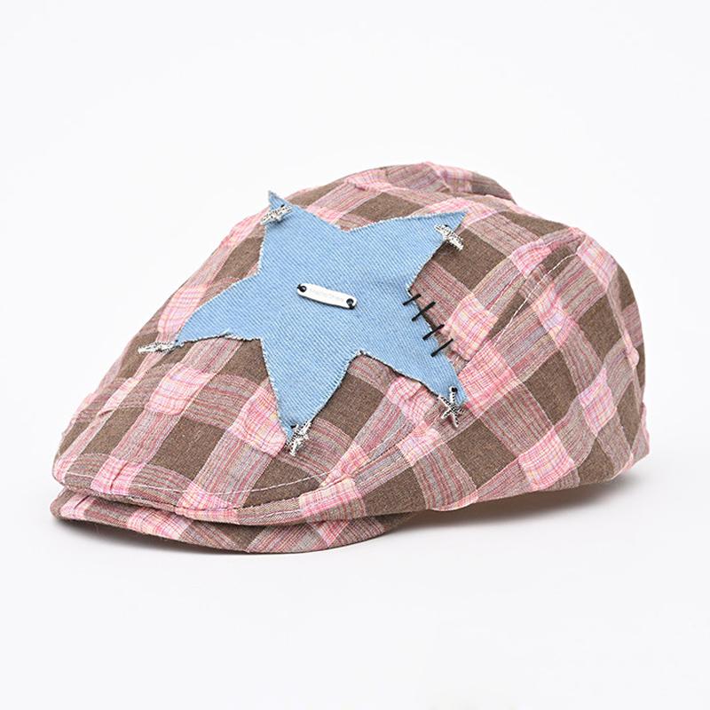 

Y2K Spice Girl Pink Peaked Cap Women British Fashion Retro Beret Hat Street Newspaper Cap One Size розовый