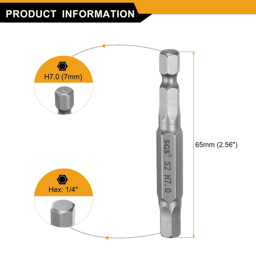 Hex Head Drill Bit Wrench 1.5/2/2.5/3/4/5/6/8/10/12mm Metric 1/4" Hex Shank Magnetic Hexagonal Screw Driver Socket Power Bits