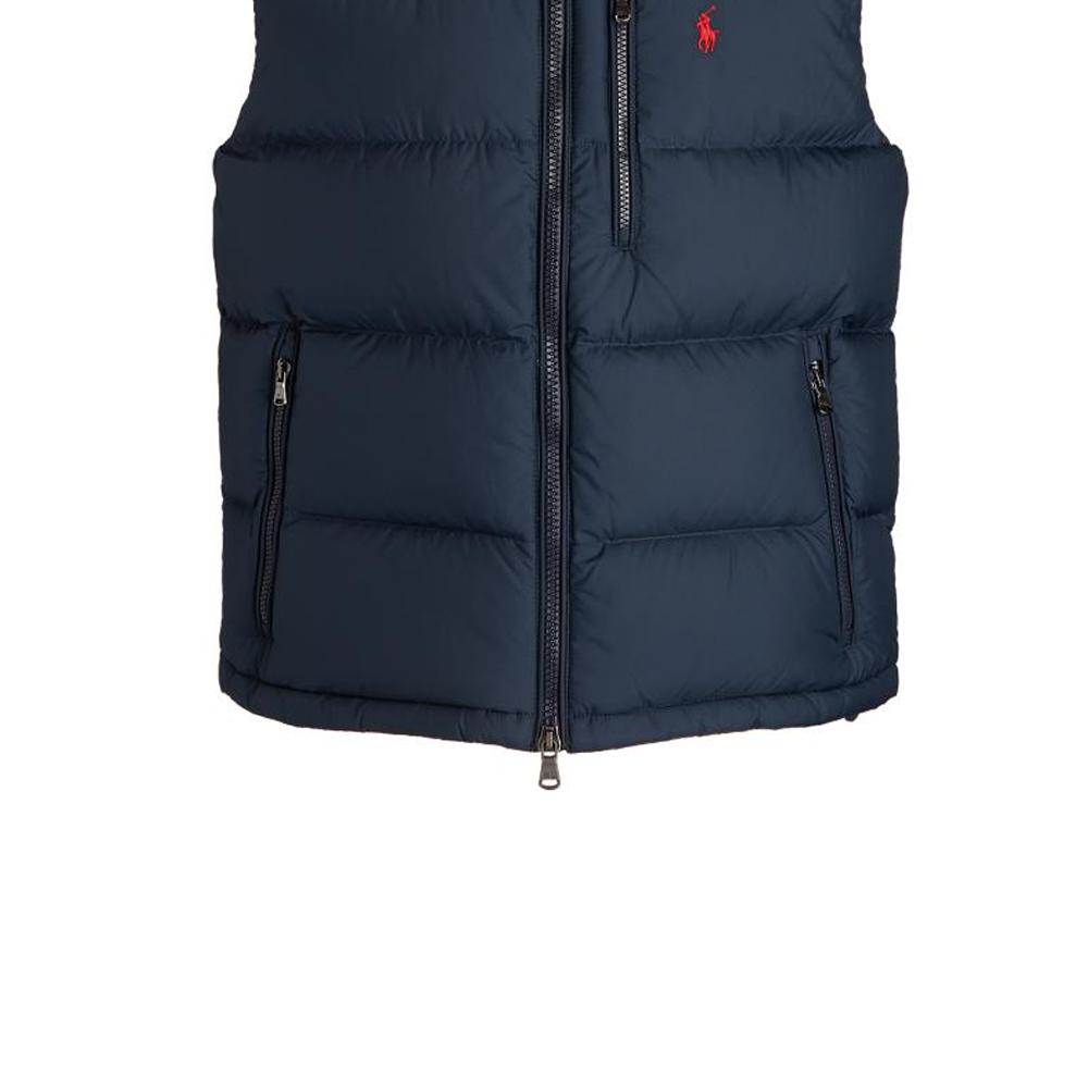 Polo Ralph Lauren FW24 Zipper Embroidered Solid Color Sleeveless Down Jacket Men Jackets Dark-Blue MNPOOTW1N220164-410