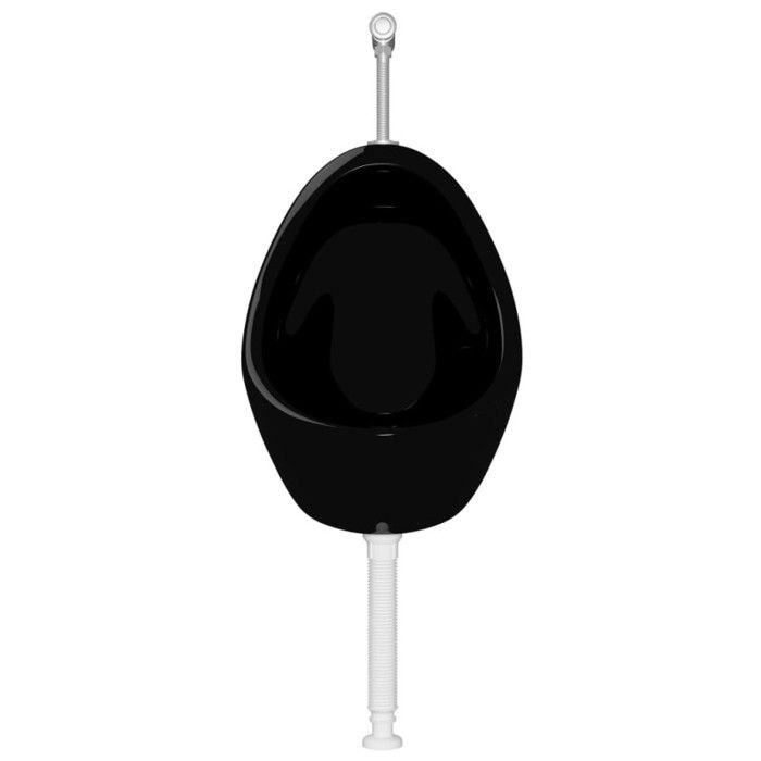 VidaXL Urinoir suspendu avec valve de chasse d'eau Céramique Noir 143992