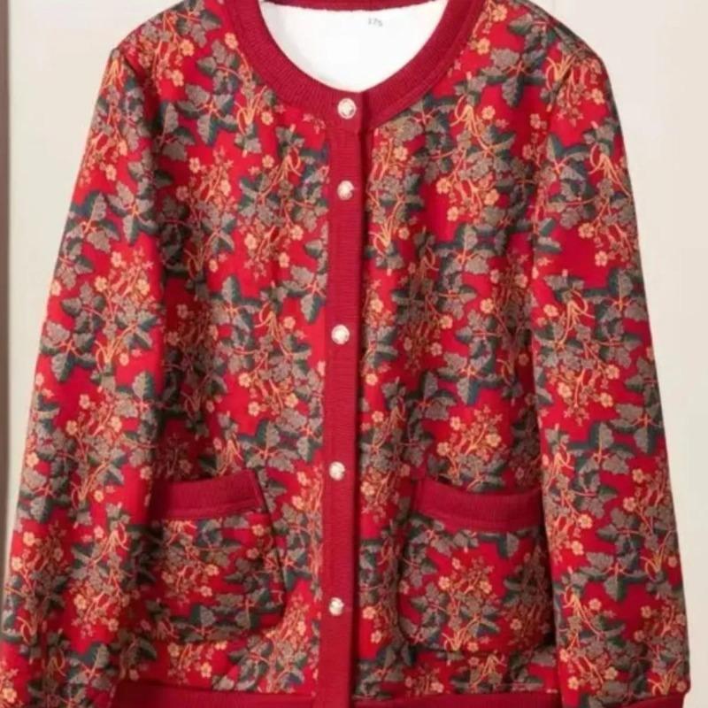 Thick Fleece Jacket Warm Cotton Cardigan Front Buttoned Loose Top