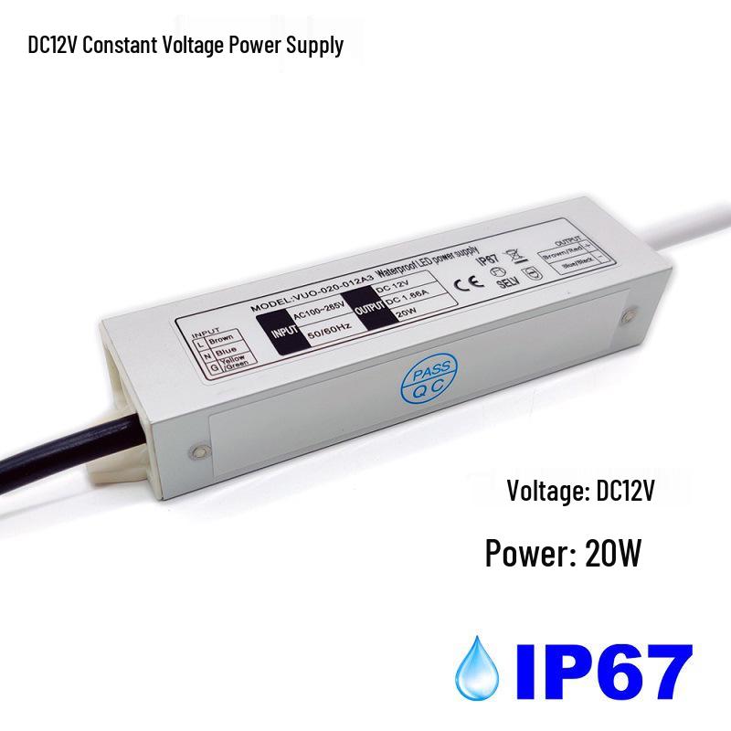 

IP67 Waterproof Outdoor 12V Power Supply Transformer, Dustproof, Rainproof 12W