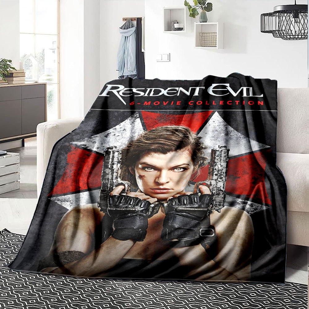 1pc Resident Evil Blanket Soft Warm Throw for Home, Office, Travel All Season Cozy Bedding Gift, Office Cozy AccessoryB3