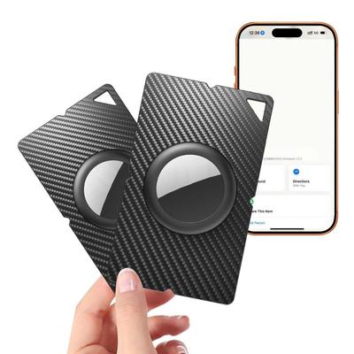 Carbon Fiber Wallet Card Holder Card Tracker Protective Cover for Apple AirTag Locator Accessories